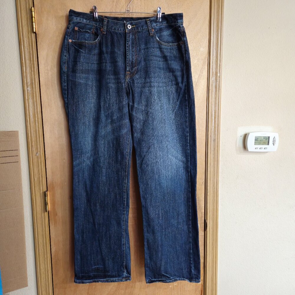 Lucky Brand Dungarees 36 Distressed Darkish Blue